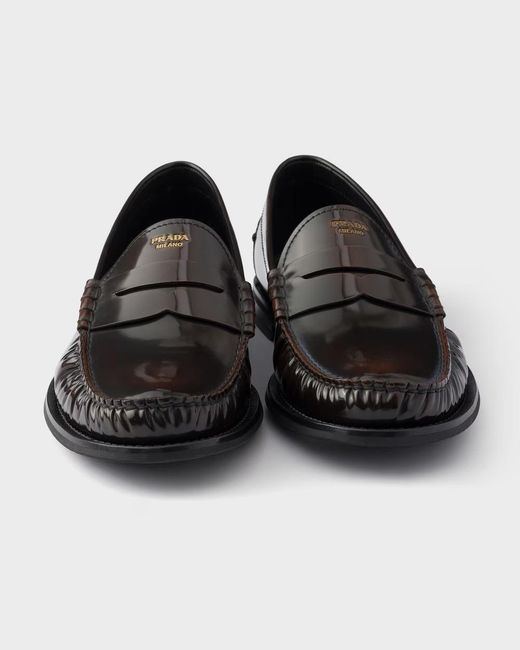 Prada Black Formale Penny Loafers for men