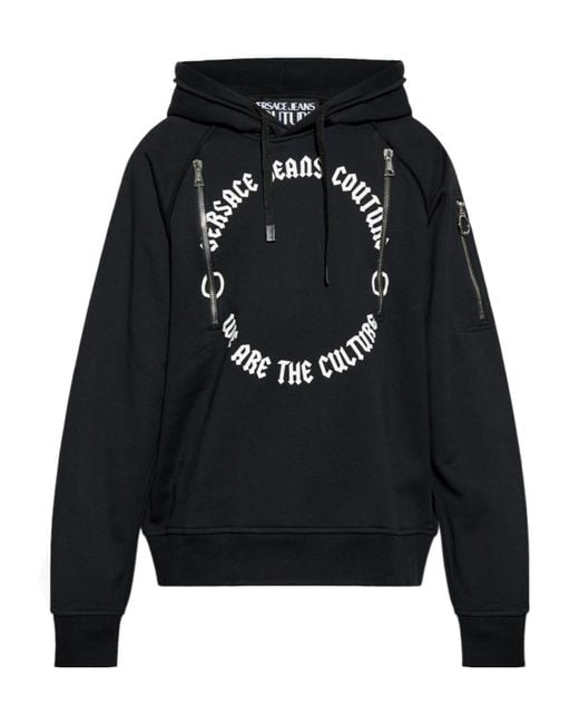 Versace Jeans Black Couture Logo Hoodie Sweater for men