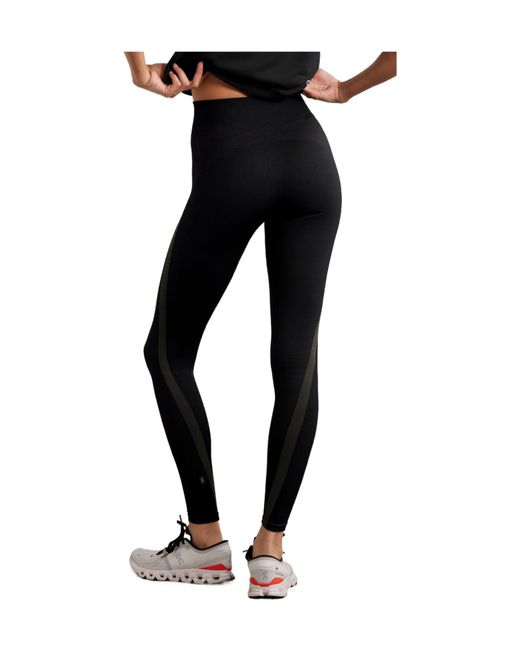 On Shoes Black Studio Striped Ribbed Stretch Recycled Leggings