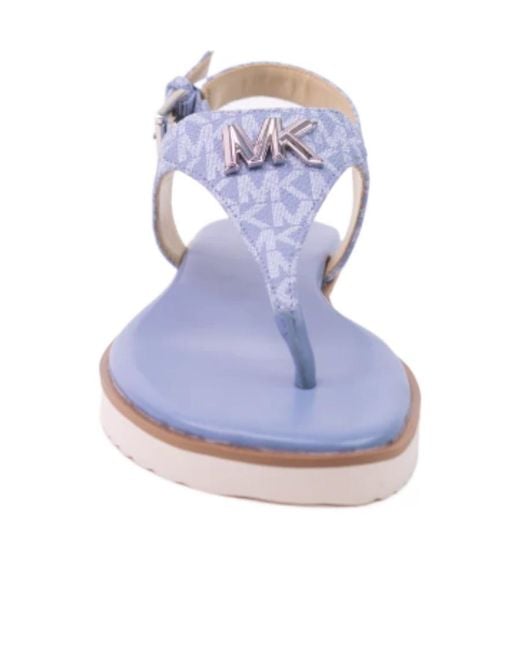 Michael Kors Blue Logo Flat Sandals