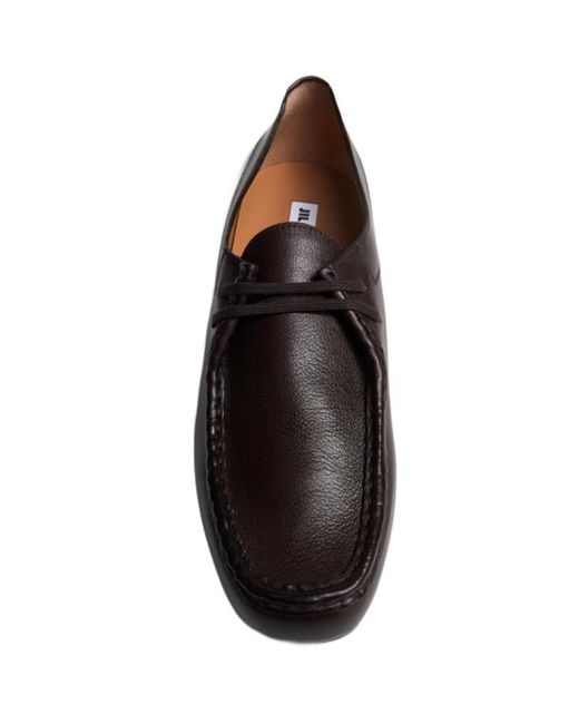 Jil Sander Brown Hand-Stitched Lace-Up Shoes for men