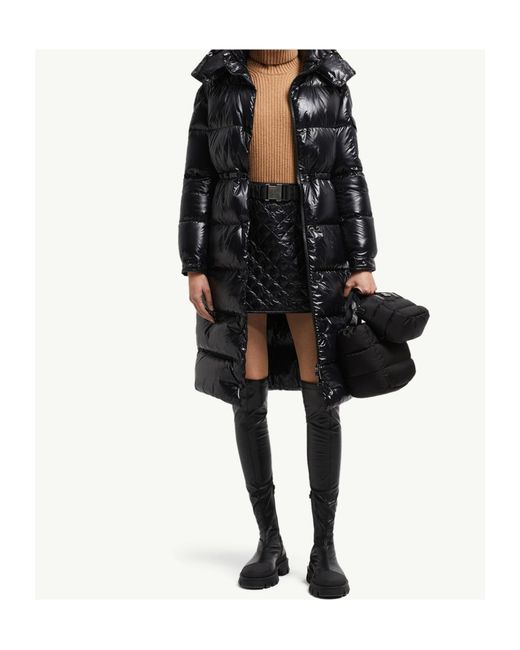 Moncler Black Cavettaz Hooded Long Down Jacket