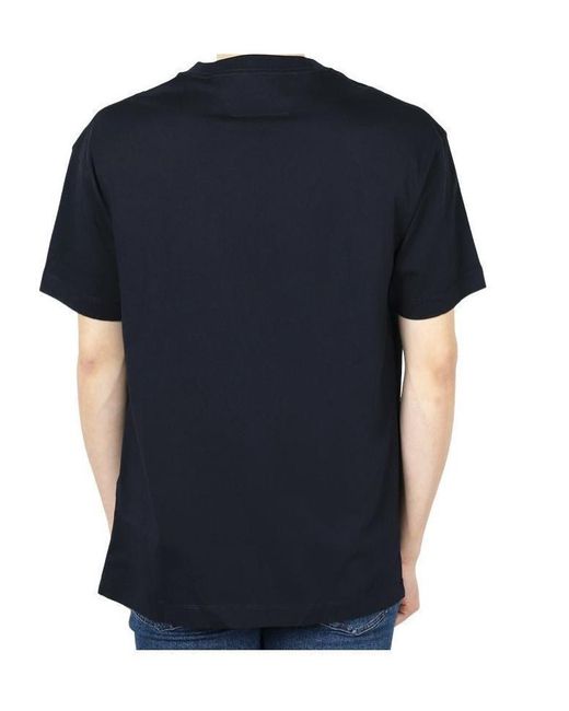 C P Company Blue Vertical Logo T-Shirt for men