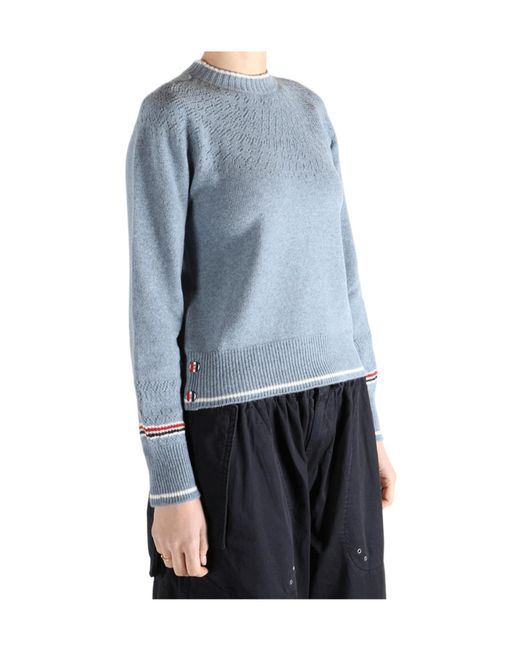 Thom Browne Blue Striped Sweater
