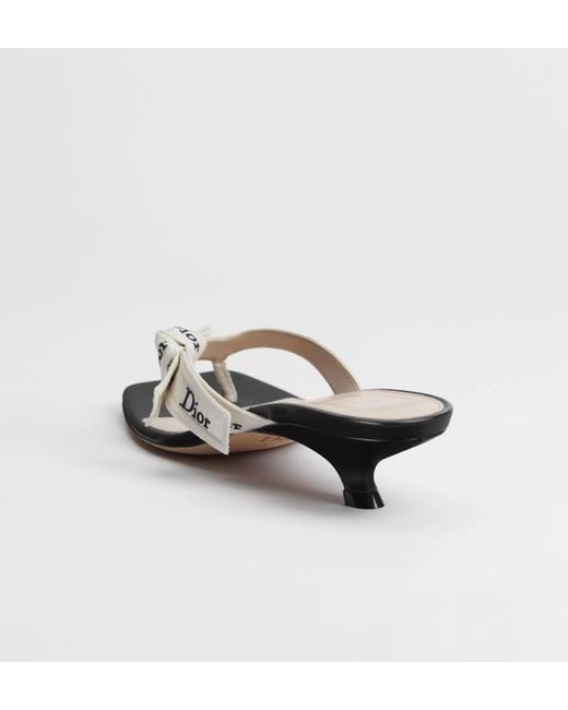 Dior White J'A Heeled Thong Sandal