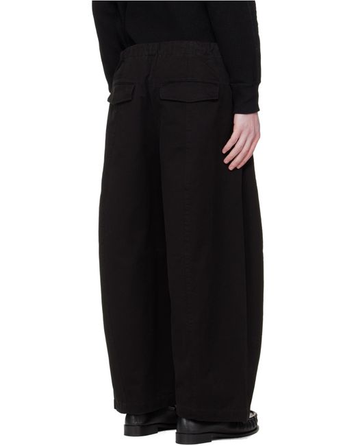 Entire studios Black Drawstring Cropped Culottes Trousers