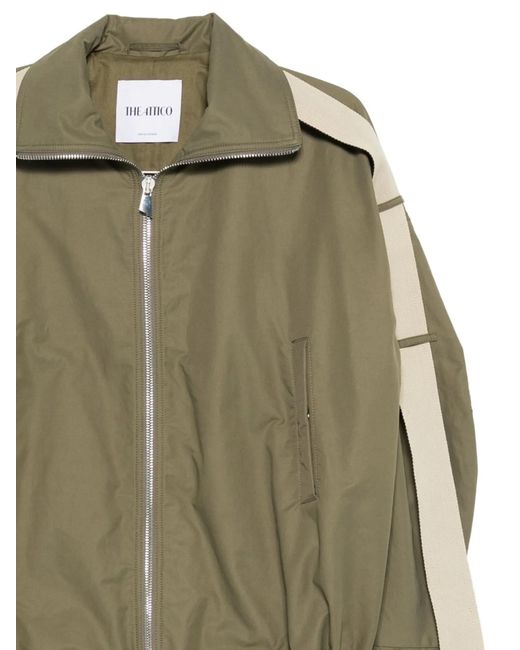 The Attico Green The String-Detail Zipped Bomber Jacket