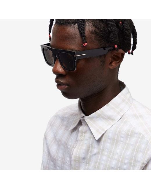 Tom Ford Gray Eyewear Fausto Square Frame Sunglasses for men