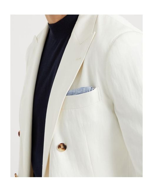 Brunello Cucinelli Blue Silk Square Pocket for men