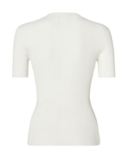 Fendi White Logo Detailed Crewneck Jumper