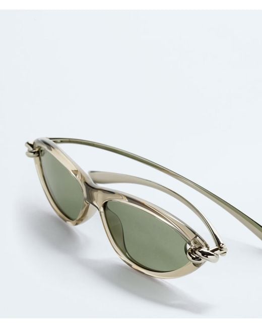 Bottega Veneta Green Knot Cat Eye Sunglasses