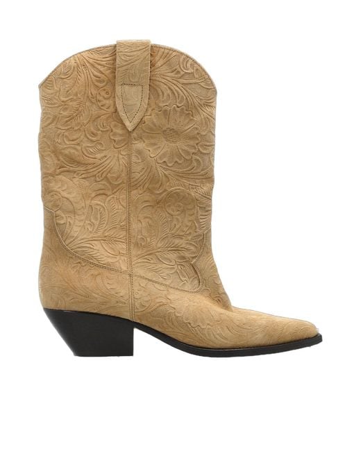Isabel Marant Natural Duerto Embossed Ankle Boots
