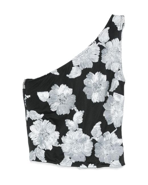 ROTATE BIRGER CHRISTENSEN White Flower Mesh Top