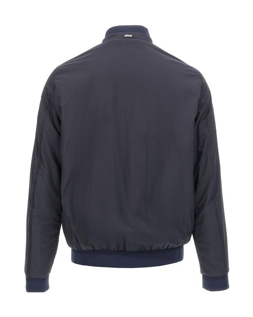 Herno Blue Zip-Up Bomber Jacket for men
