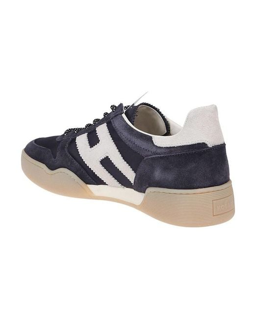Hogan Blue H357 Monogram Patch Sneakers for men