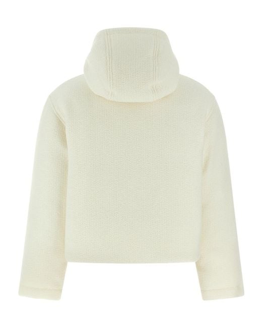 Gucci White Logo Lettering Bouclé Jacket