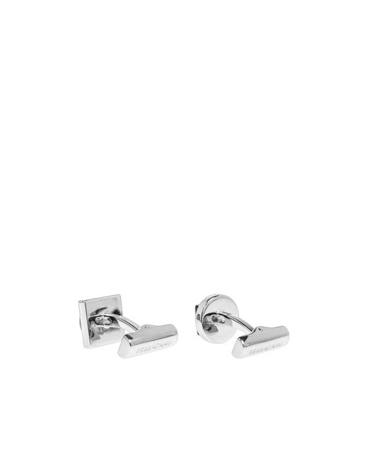 Ferragamo White Ferragamo Reversible Stone Cufflinks for men