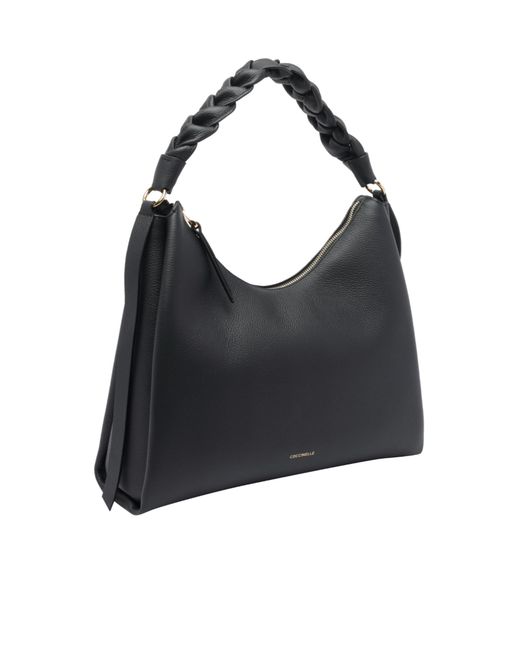Coccinelle Black Boheme Zip-Up Medium Tote Bag