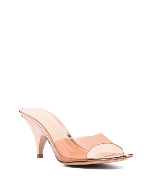 Gianvito Rossi Pink Sofia Metallic-Finish Mules