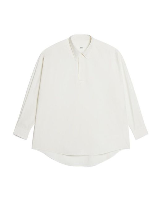 AMI White Ami Long-Sleeved Shirt Dress