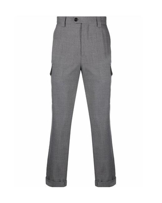 Brunello Cucinelli Gray Cropped Tailored Trousers for men