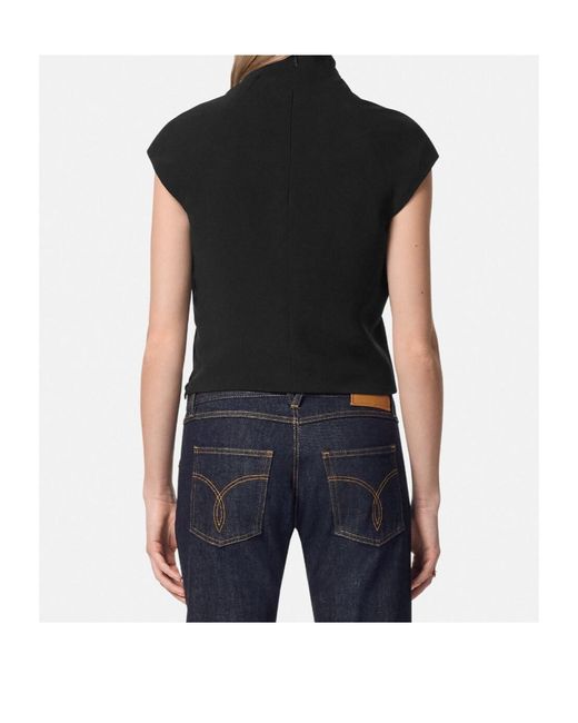 Versace Black Zip-Fastening Top