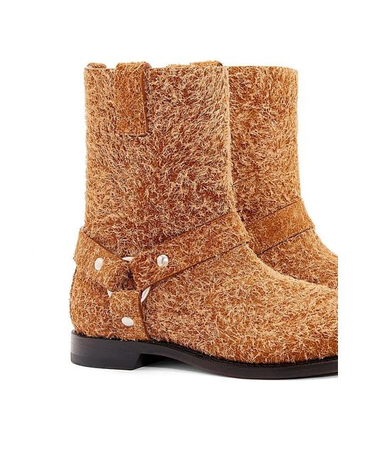 Loewe Brown Campo Biker Ankle Boots