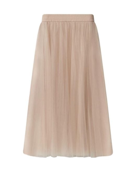 Fabiana Filippi Natural High Waist Tulle Midi Skirt