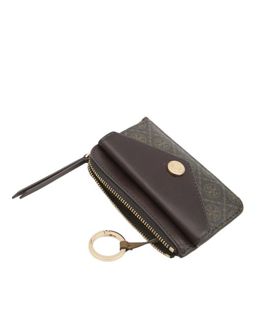 Tory Burch Black T Monogram Zipped Cardholder