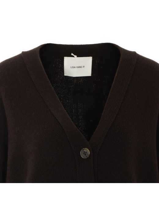 Lisa Yang Black Long-Sleeve V-Neck Cardigan