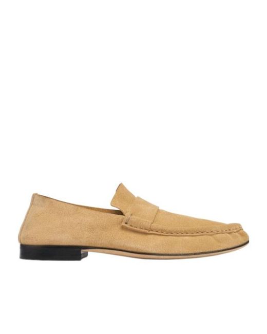 The Row Natural Soft Suede Loafers