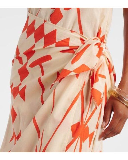 Johanna Ortiz White Printed Cotton Poplin Midi Dress