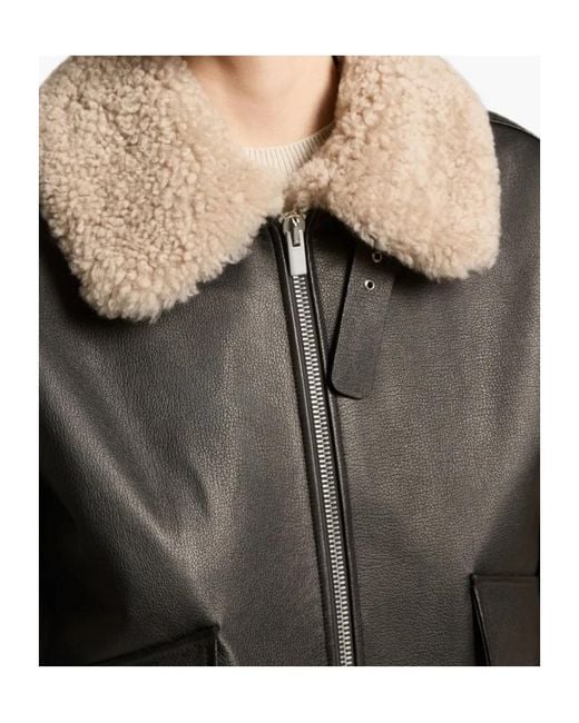 Peserico Black Zip-Up Bomber Jacket