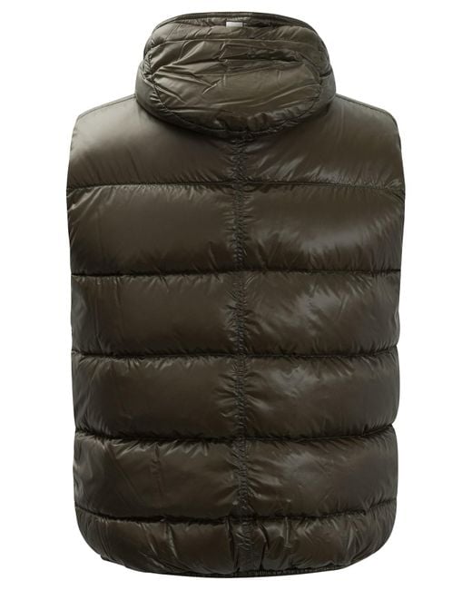 Herno Green Hoodie Sleeveless Jacket for men