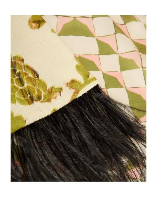 LaDoubleJ Metallic Bijoux Feather-Trim Woven Jacket