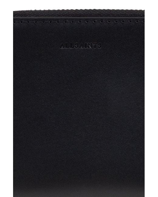 AllSaints Black Lena Zip Wallet