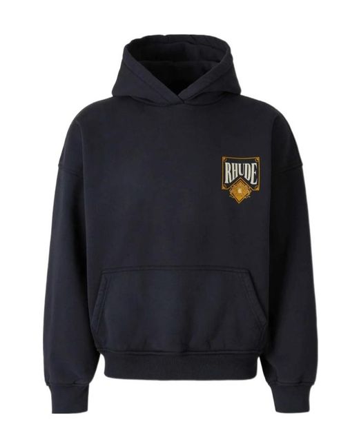 Rhude Blue Playing Card Hoodie for men
