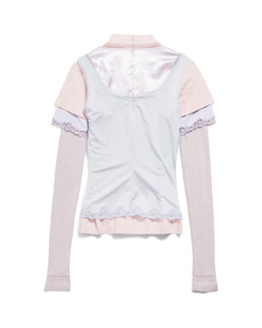 Balenciaga White Layered Multicolo Long-Sleeved Top