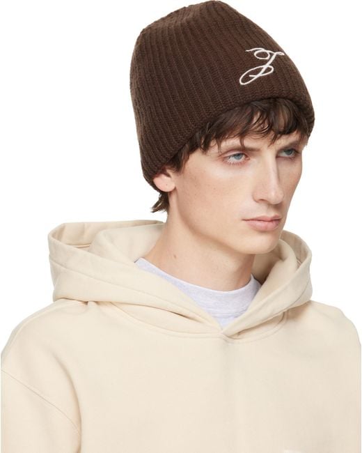 Jacquemus Brown The Espiral Beanie for men