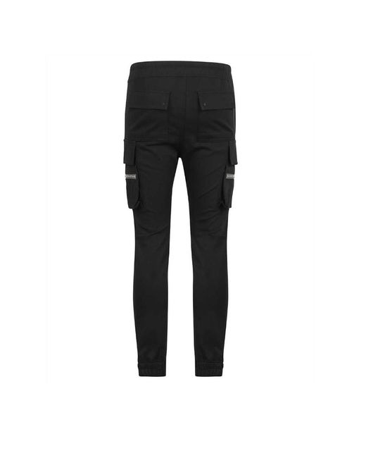 Rick Owens Black Tapered Leg Cargo Track Trousers for men