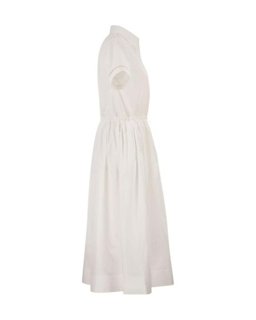 Fabiana Filippi White Short-Sleeved Polo-Collar Dress