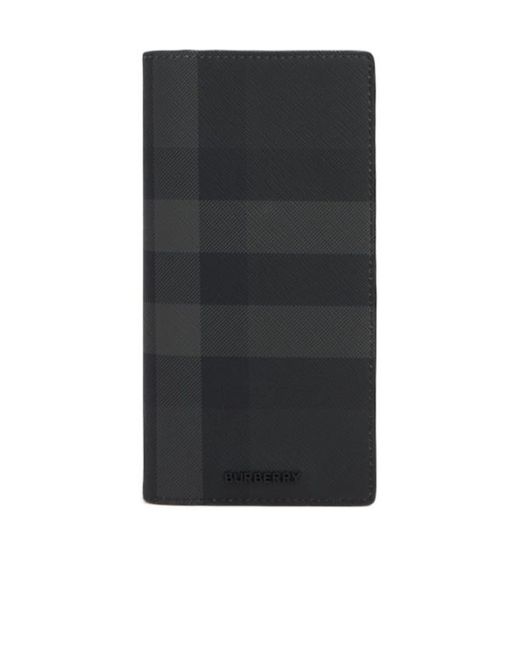 Burberry Black Cavendish Check E-Canvas Wallet for men