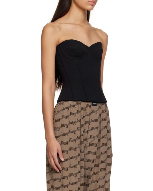 Balenciaga Black Strapless Bustier Top
