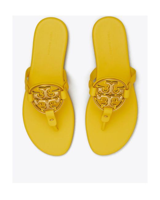 Tory Burch Yellow Logo Slippers