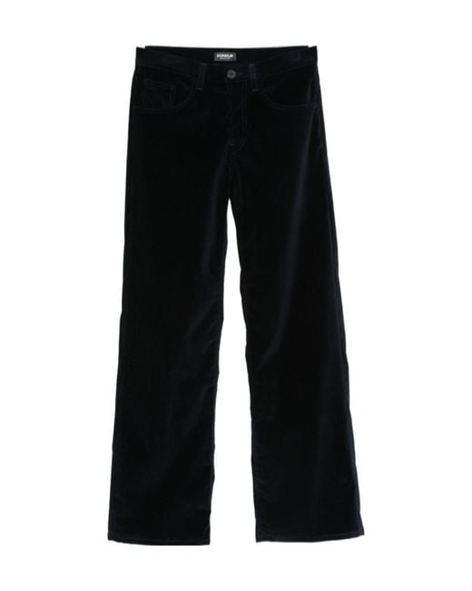 Dondup Black Jacklyn Wide-Leg Corduroy Pants