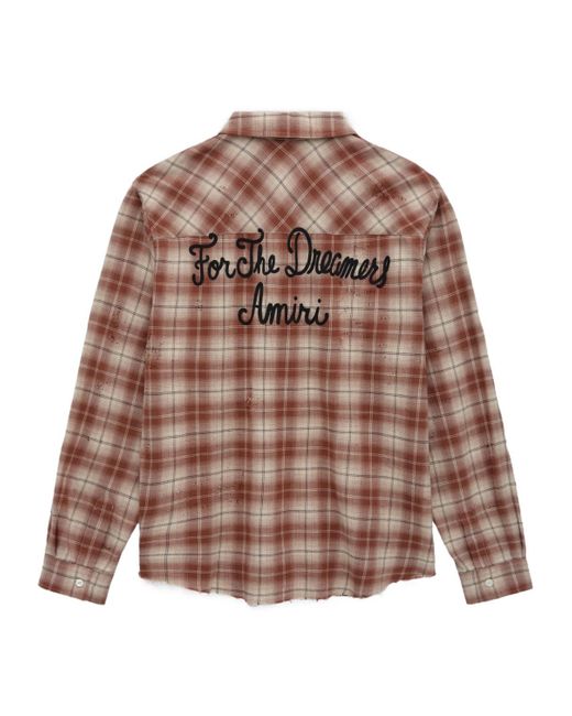 Amiri Brown Shotgun Flannel Shirt for men