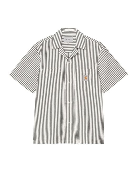 Carhartt Gray Leavel Striped Shirt for men