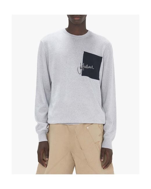 J.W. Anderson Gray Jw Anderson Logo Embroidered Knit Jumper for men