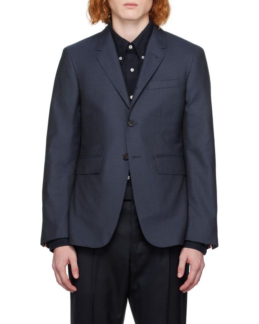 Thom Browne Blue Single-Breasted Long Sleeved Blazer for men