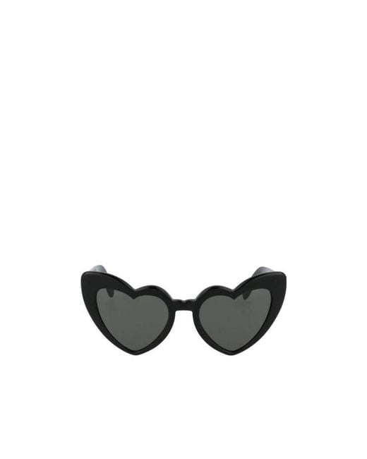 Saint Laurent Black Eyewear Heart Shaped Sunglasses